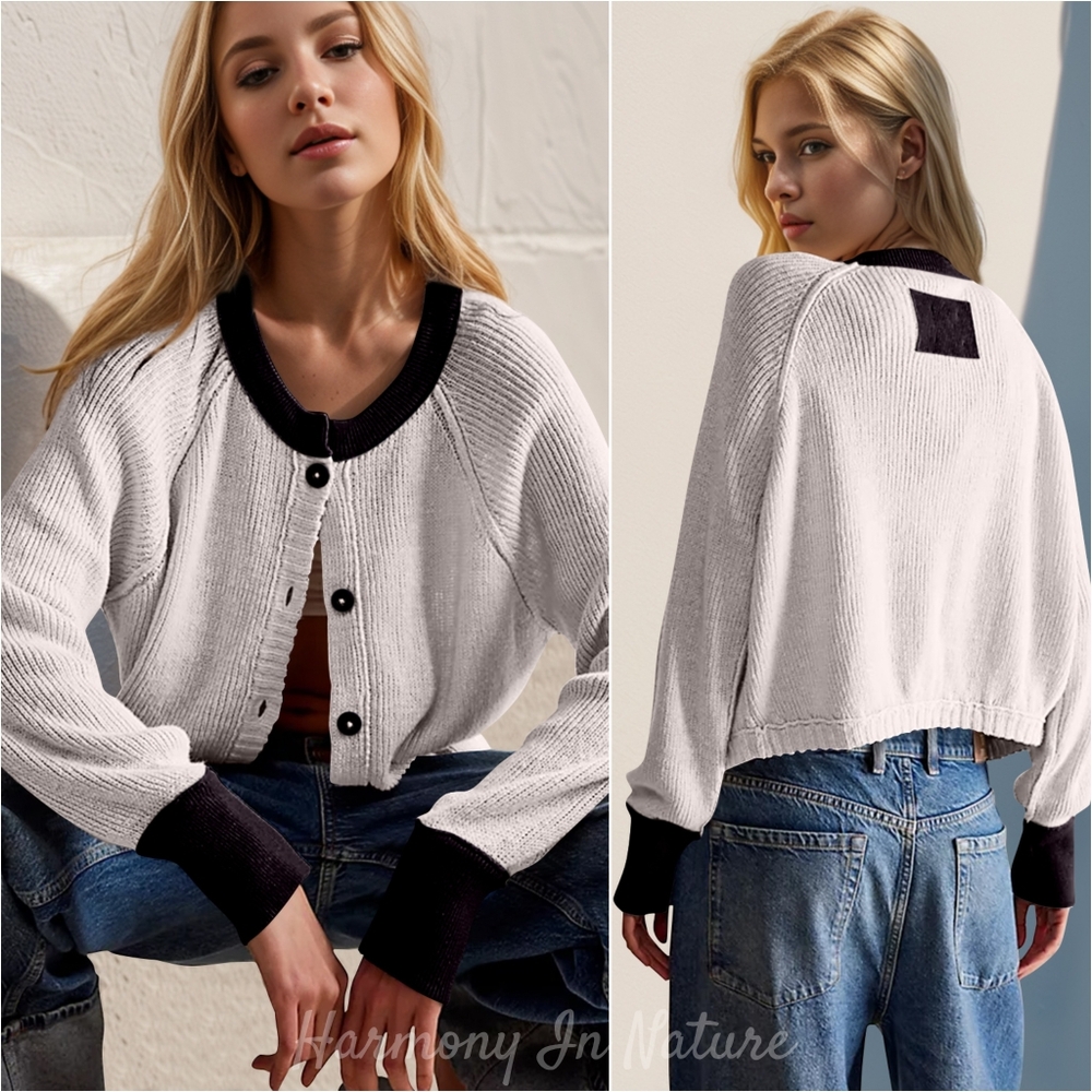 Eva Split-Style Cadigan - White